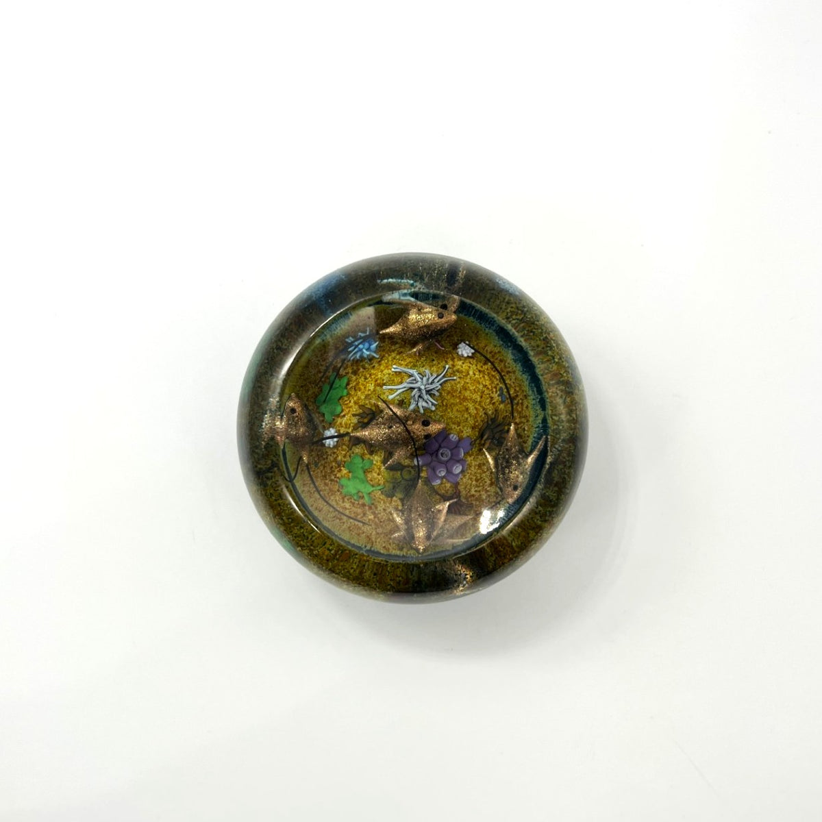 Gold Manta Ray Bowl Paperweight by William Manson