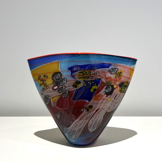 Fluted Vessel by Wes Hunting Glass Studio