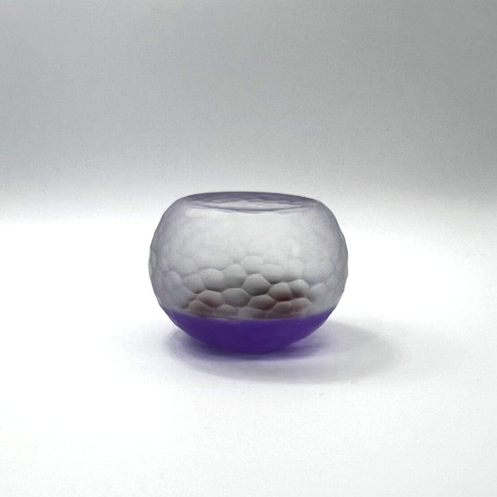 Battuto Christmas Flowers on Lilac Paperweight by William Manson
