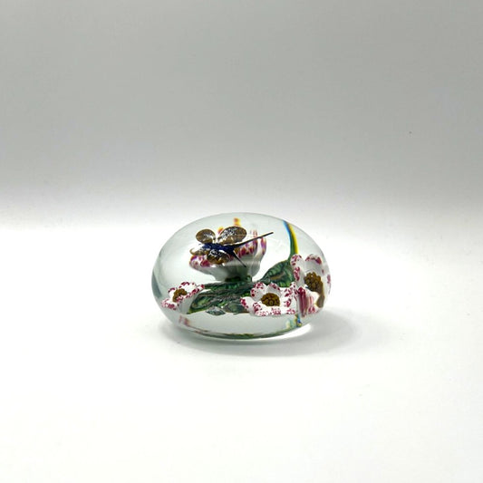 Daisies on Clear Paperweight by William Manson
