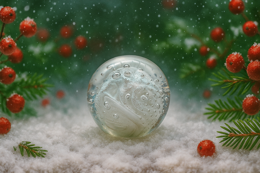 2025 Annual Paperweight "A Flurry to Remember" by Schuster Glass Studio