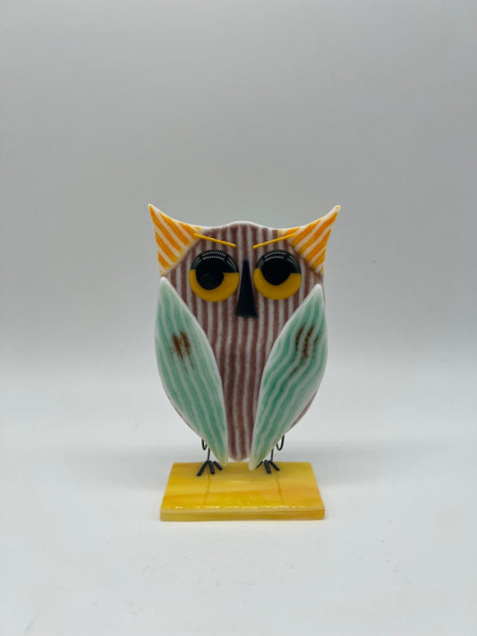 Standing Owl by Glasshouses - Stained Glass