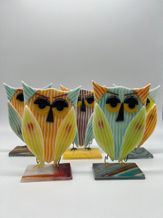 Standing Owl by Glasshouses - Stained Glass